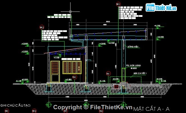 Bản vẽ autocad cây xăng,thiết kế cây xăng,cây xăng,Bản vẽ chi tiết